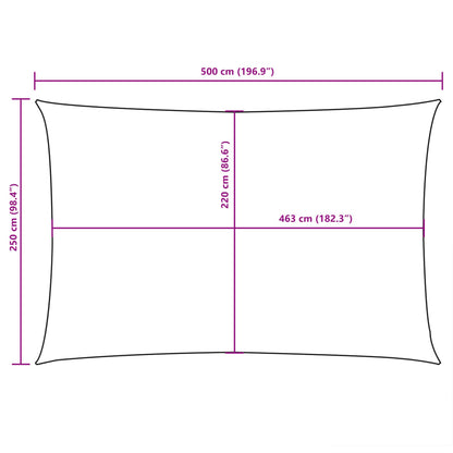 Para-sol estilo vela tecido oxford retangular 2,5x5 m creme