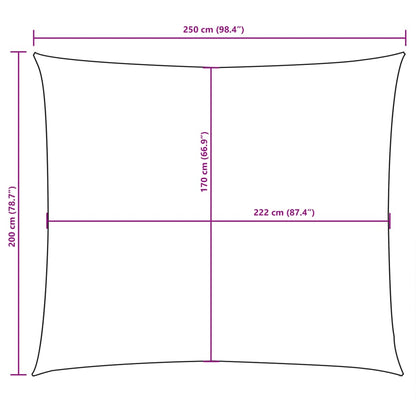 Para-sol estilo vela tecido oxford retangular 2x2,5 m branco