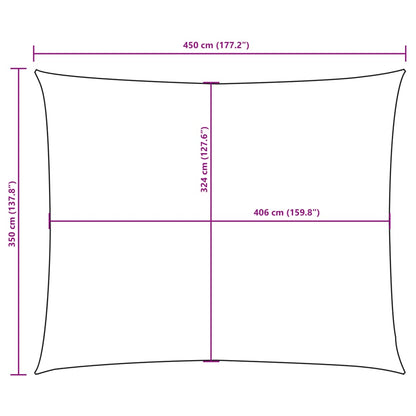 Para-sol estilo vela tecido oxford retangular 3,5x4,5 m branco