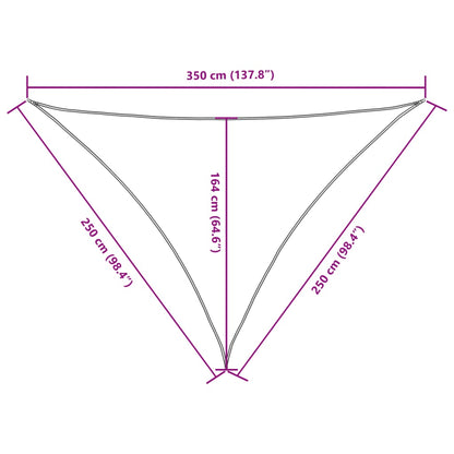 Para-sol vela tecido oxford triangular 2,5x2,5x3,5 m branco