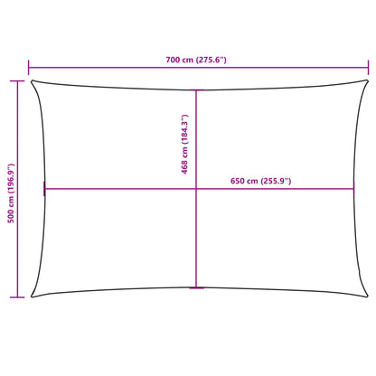 Para-sol estilo vela tecido oxford retangular 5x7 m terracota