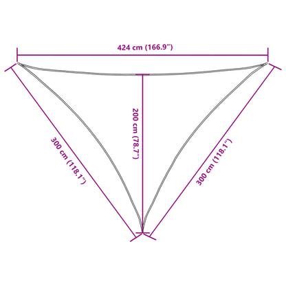 Para-sol vela tecido oxford triangular 3x3x4,24 m terracota
