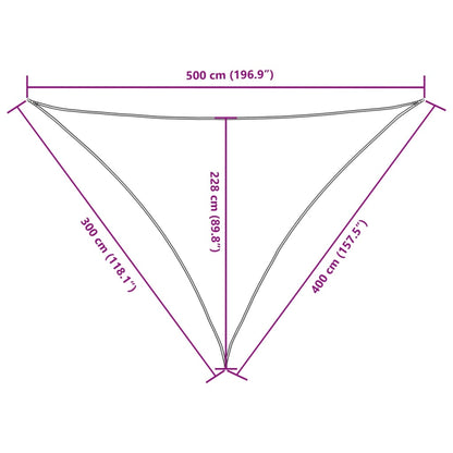 Para-sol estilo vela tecido oxford triangular 3x4x5 m terracota