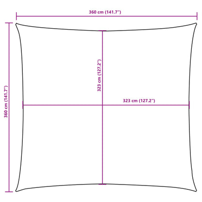 Para-sol vela tecido oxford quadrangular 3,6x3,6m cinza-acast.