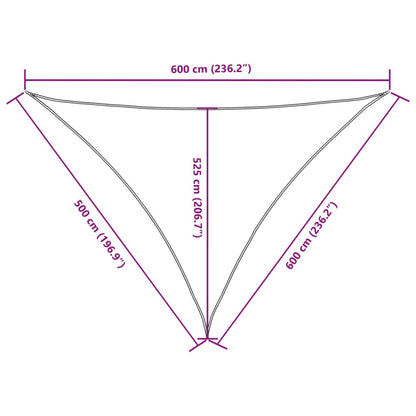 Para-sol vela tecido oxford triangular 5x6x6 m verde-escuro