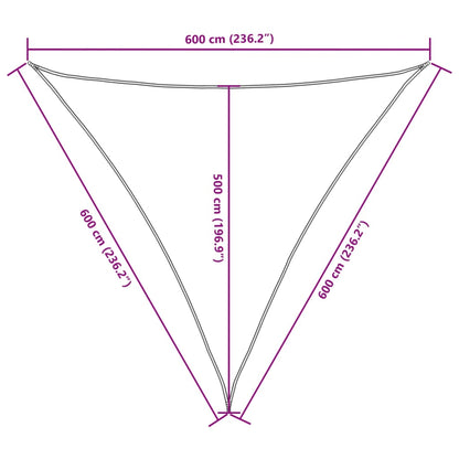Para-sol vela tecido oxford triangular 6x6x6 m verde-escuro