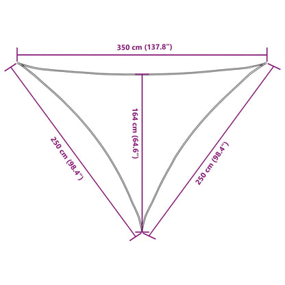 Para-sol estilo vela tecido oxford triangular 2,5x2,5x3,5m azul
