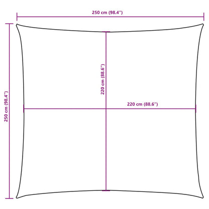 Para-sol estilo vela tecido oxford quadrado 2,5x2,5 m amarelo