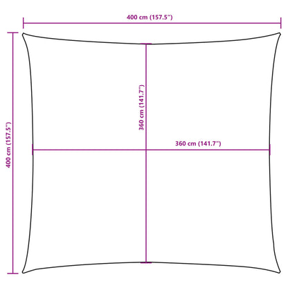 Para-sol estilo vela tecido oxford quadrado 4x4 m amarelo