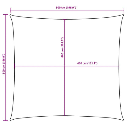 Para-sol estilo vela tecido oxford quadrado 5x5 m amarelo