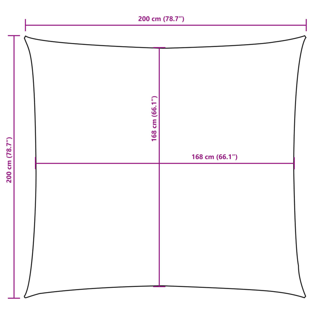 Para-sol estilo vela tecido oxford quadrado 2x2 m vermelho
