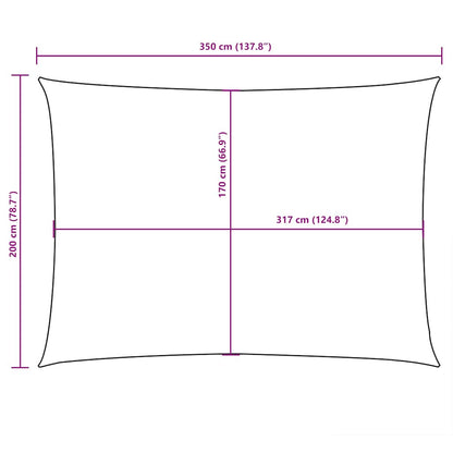Para-sol estilo vela tecido oxford retangular 2x3,5 m laranja