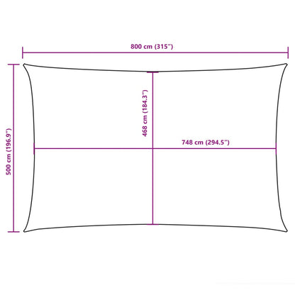 Para-sol estilo vela tecido oxford retangular 5x8 m laranja