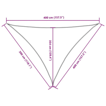 Para-sol estilo vela tecido oxford triangular 3x4x4 m laranja