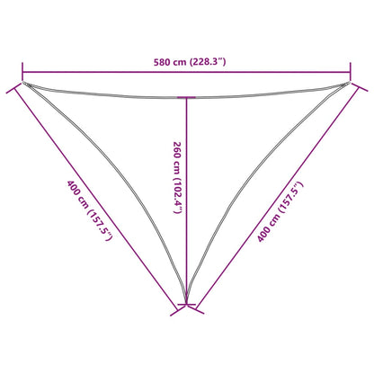 Para-sol estilo vela tecido oxford triangular 4x4x5,8 m laranja
