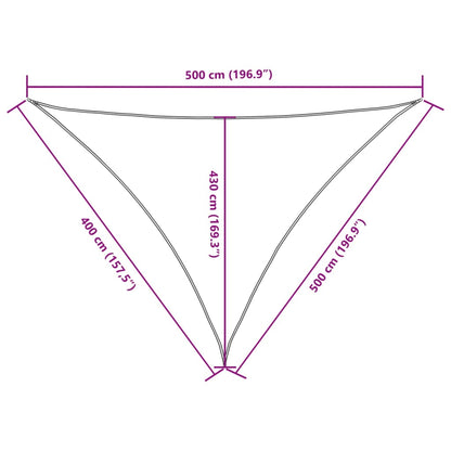 Para-sol estilo vela tecido oxford triangular 4x5x5 m laranja