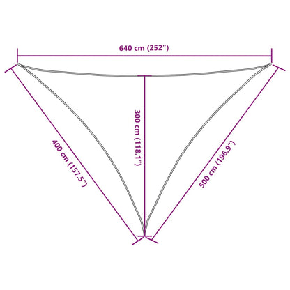 Para-sol estilo vela tecido oxford triangular 4x5x6,4 m laranja