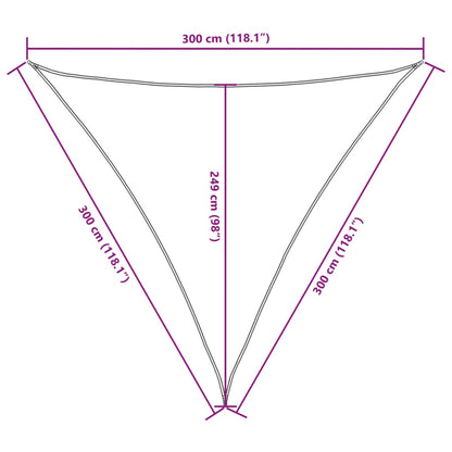 Para-sol estilo vela tecido oxford triangular 3x3x3 m castanho