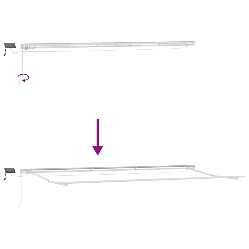 Estrutura de Toldo Manual Branco 600 × 300 cm Alumínio