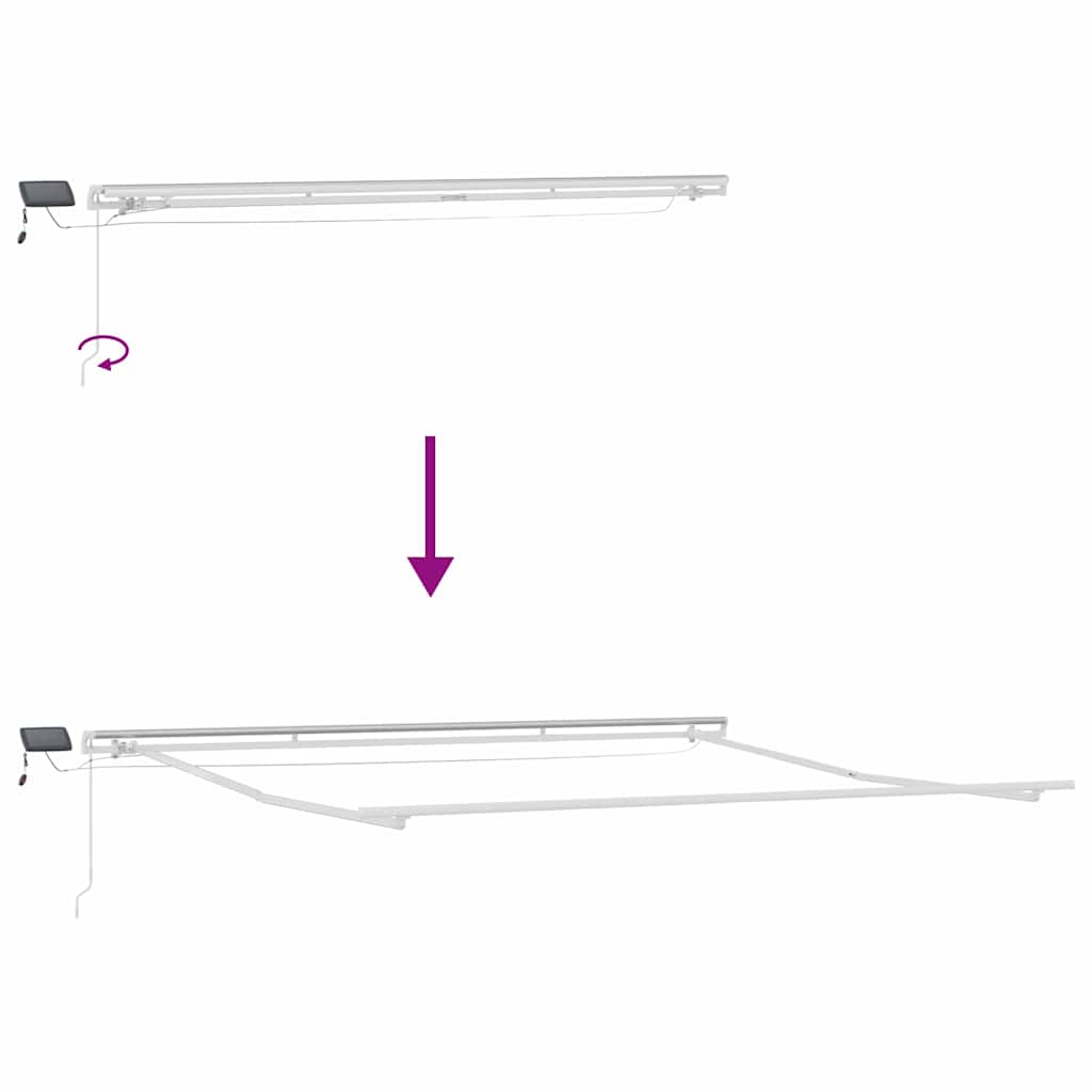Estrutura de Toldo Manual Branco 500 × 350 cm Alumínio