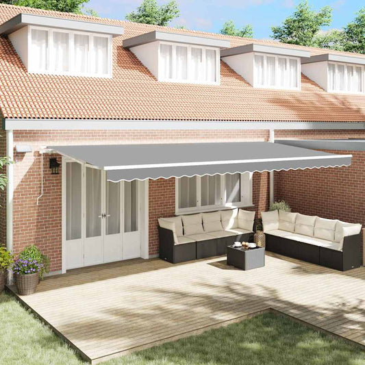 Estrutura de Toldo Manual Branco 600 × 350 cm Alumínio