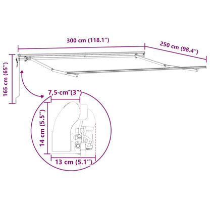 Estrutura de Toldo Branco 300 x 250 cm Alumínio