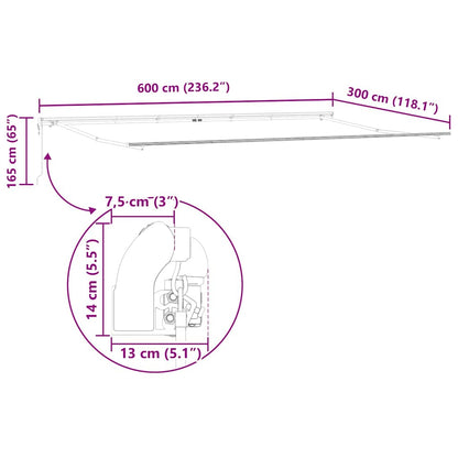 Estrutura de Toldo Branco 600 × 300 cm Alumínio