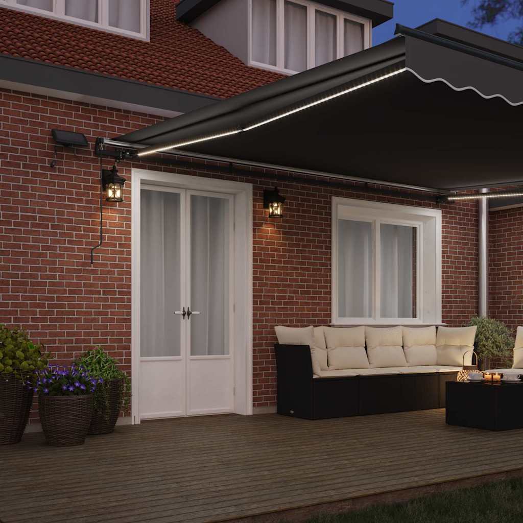 Estrutura de Toldo Manual Antracite 500 × 350 cm Alumínio