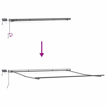 Estrutura de Toldo Manual Antracite 500 × 350 cm Alumínio