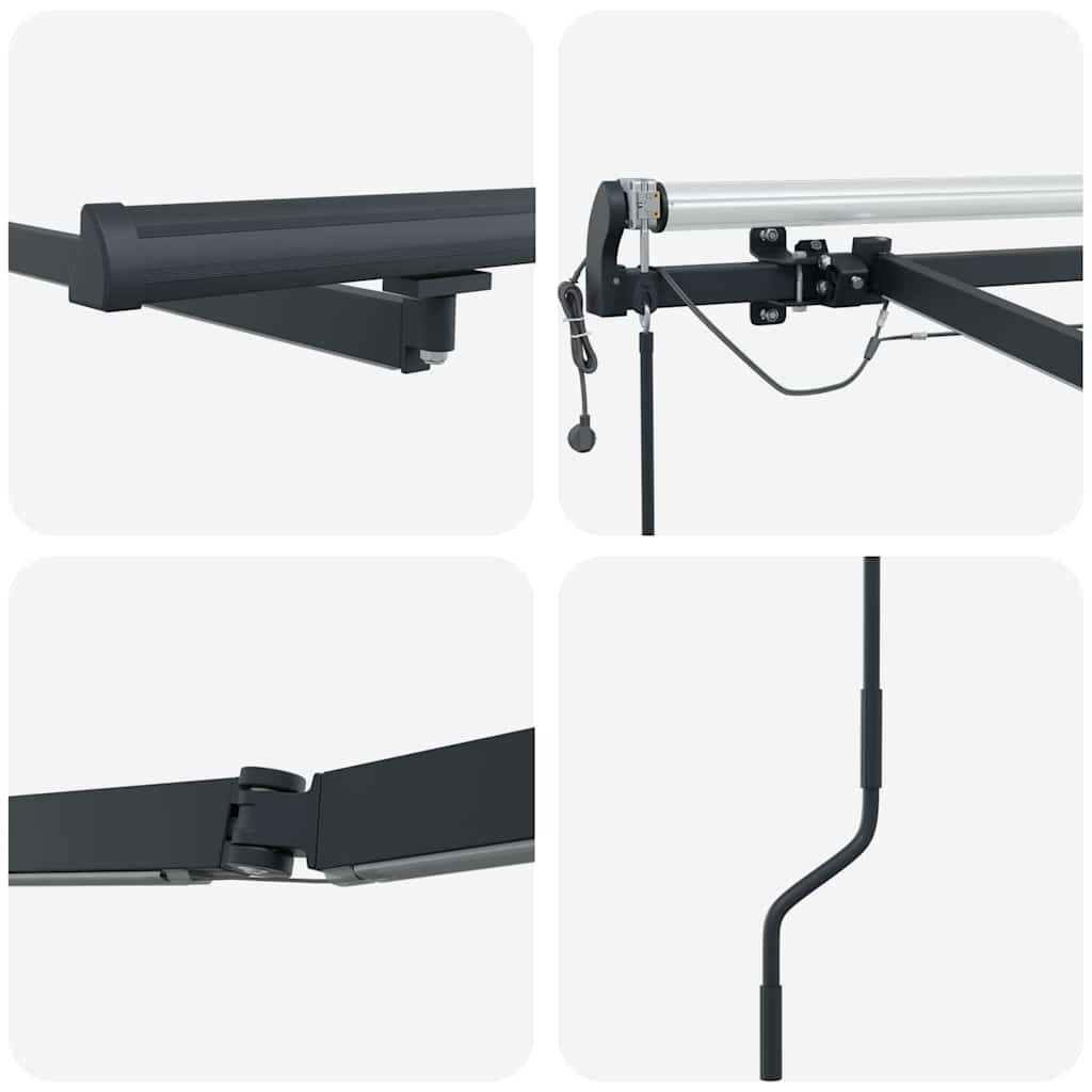 Estrutura de Toldo Antracite 600 × 350 cm Alumínio