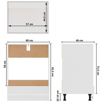 Armário para forno "Riga" 60x46x81,5cm derivados madeira branco
