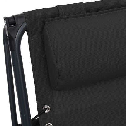 Cadeiras de pátio dobráveis 2 pcs textilene preto