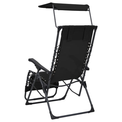 Cadeiras de pátio dobráveis 2 pcs textilene preto