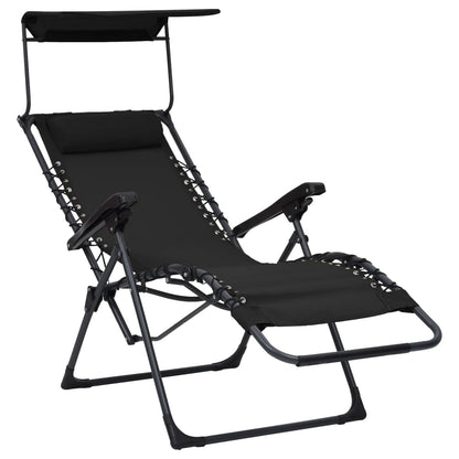 Cadeiras de pátio dobráveis 2 pcs textilene preto