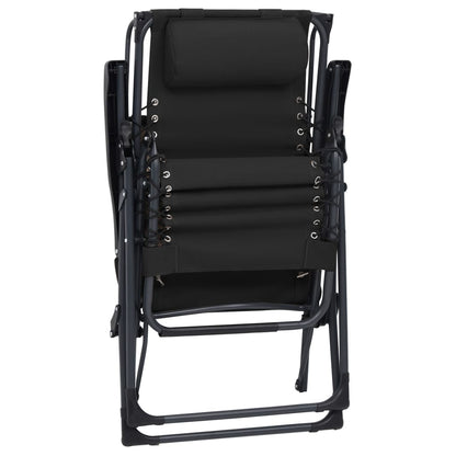 Cadeiras de pátio dobráveis 2 pcs textilene preto