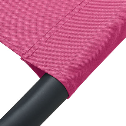 Espreguiçadeira com toldo e almofada rosa