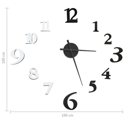 Relógio de parede 3D design moderno 100 cm XXL preto e branco