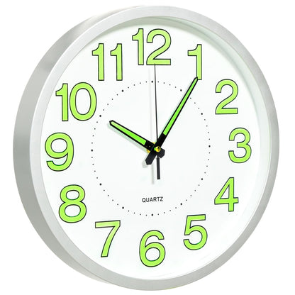 Relógio de parede luminoso 30 cm branco