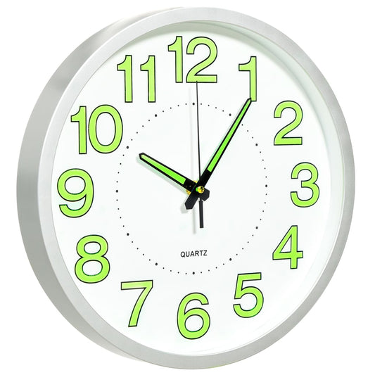 Relógio de parede luminoso 30 cm branco