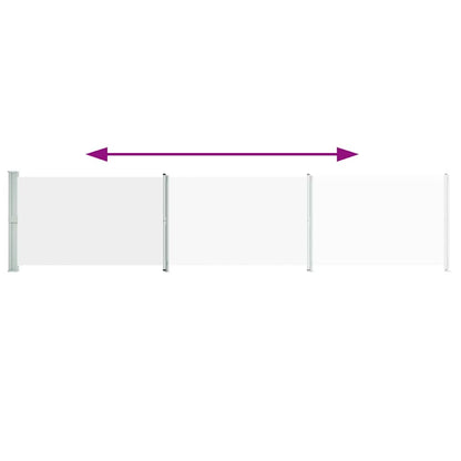 Toldo lateral retrátil para pátio 140x600 cm creme