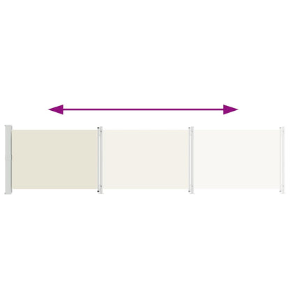 Toldo lateral retrátil para pátio 140x600 cm creme