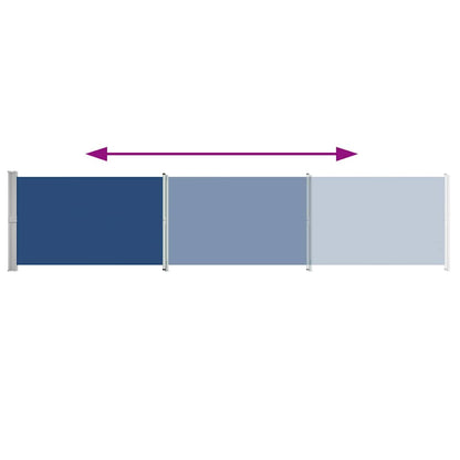 Toldo lateral retrátil para pátio 140x600 cm azul
