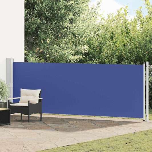 Toldo lateral retrátil para pátio 140x600 cm azul