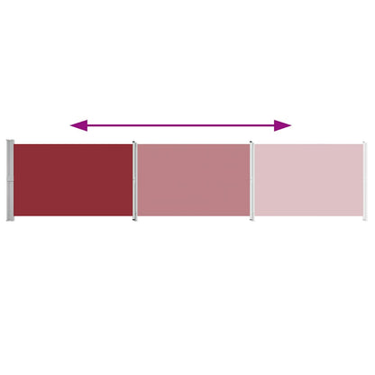 Toldo lateral retrátil para pátio 140x600 cm vermelho