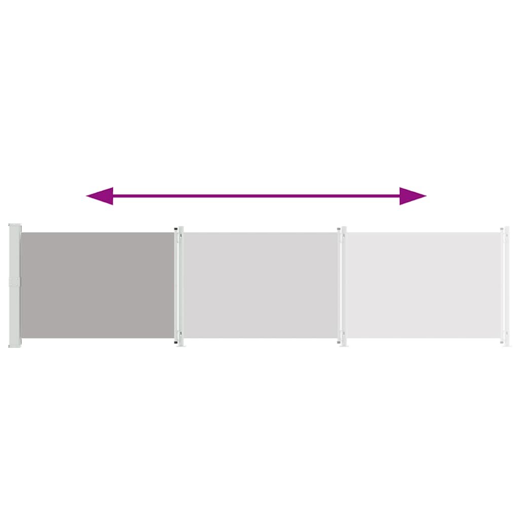 Toldo lateral retrátil para pátio 140x600 cm cinzento