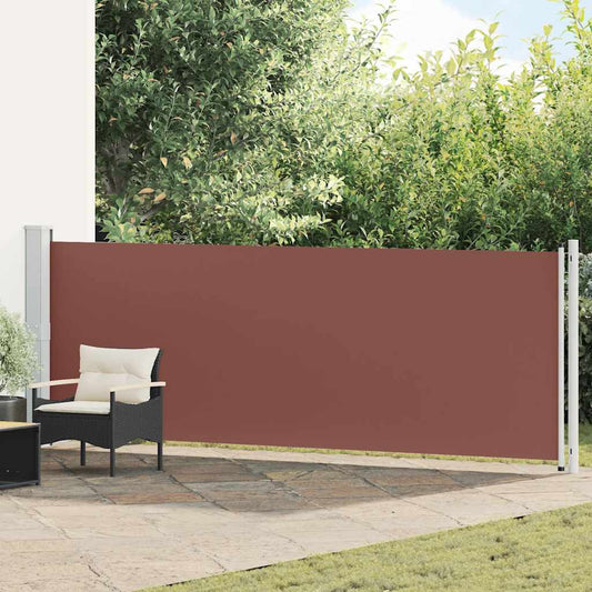 Toldo lateral retrátil para pátio 140x600 cm castanho