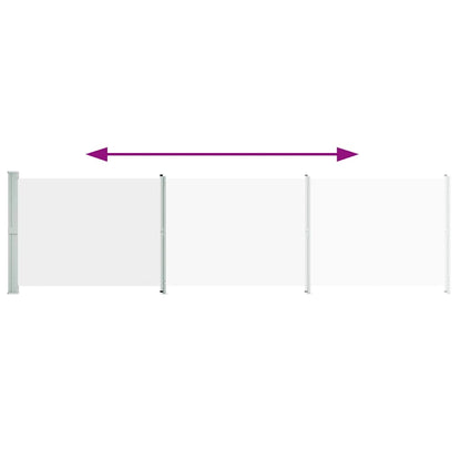 Toldo lateral retrátil para pátio 600x160 cm cor creme