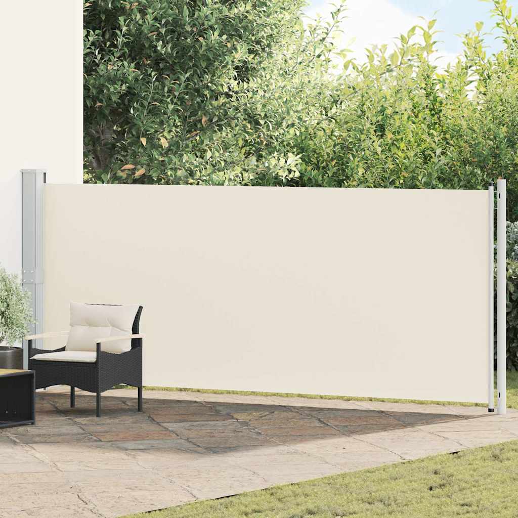Toldo lateral retrátil para pátio 600x160 cm cor creme