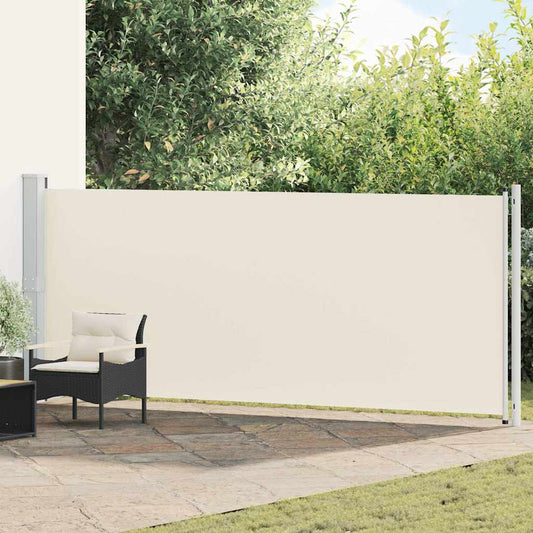 Toldo lateral retrátil para pátio 600x160 cm cor creme