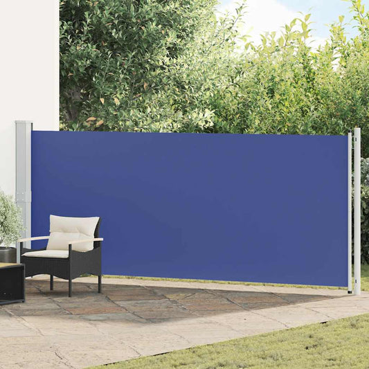 Toldo lateral retrátil para pátio 600x160 cm azul